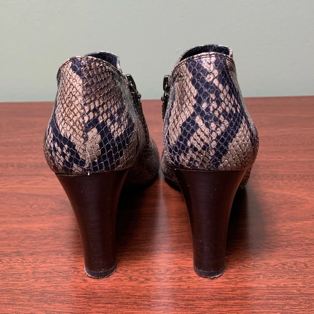 Geox Respira | Snakeskin Print Italian Leather Booties - EU 38 - Picture 8 of 10